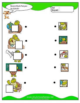 Resmi Eksik Parçası İle Eşleştir Çalışma Sayfaları